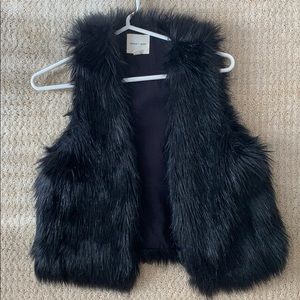 Silence+Noise Black Faux Fur Vest
